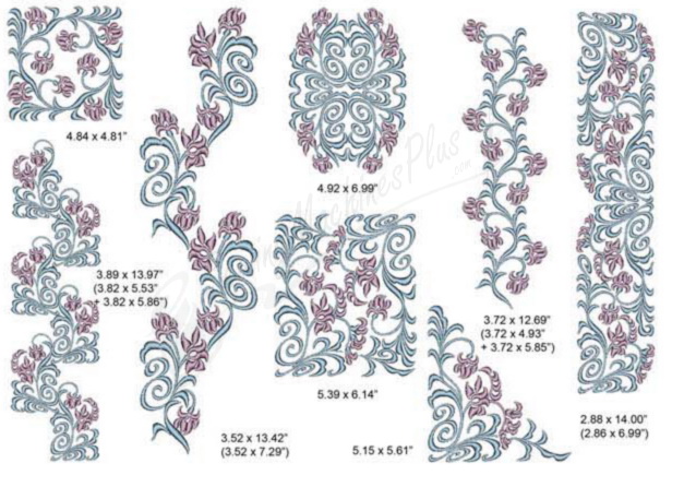 Flower Vine Embroidery Design