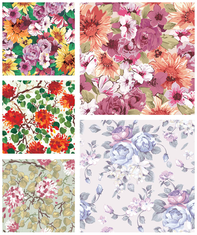 Flowers Seamless Pattern Vector