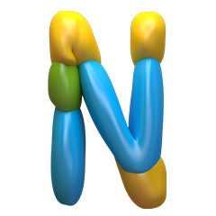 Font Letter N Color