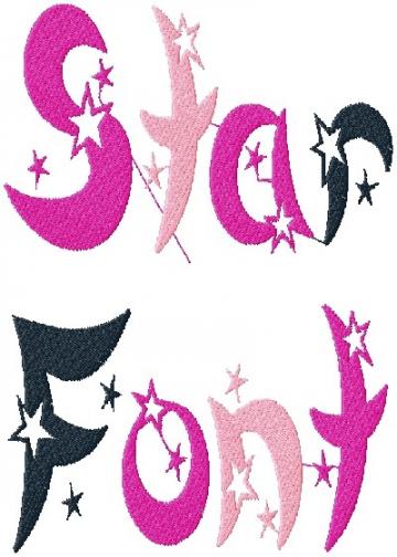 Font Machine Embroidery Star Designs