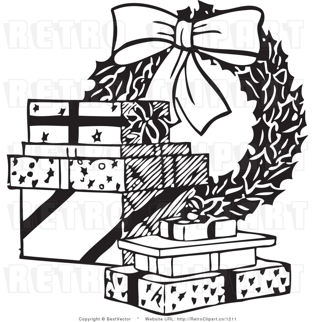 Free Christmas Clip Art Black and White