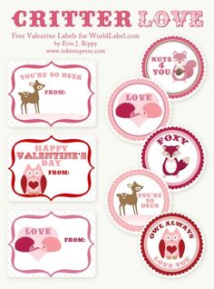 Free Printable Valentine's Day Labels