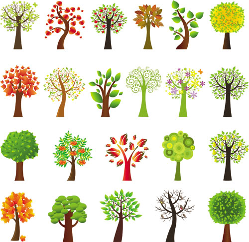 14 Nature Summer Tree Vector Images