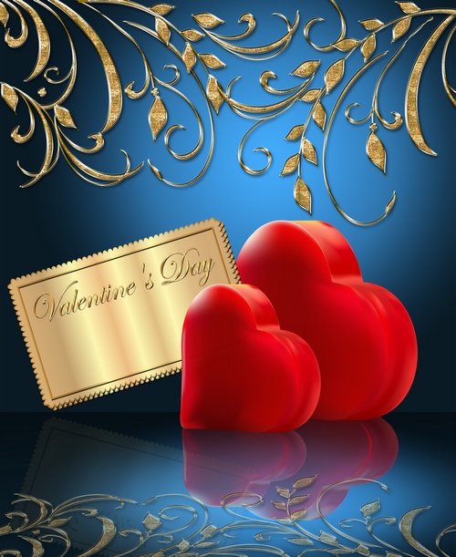 Free Valentine Backgrounds Hearts Blue