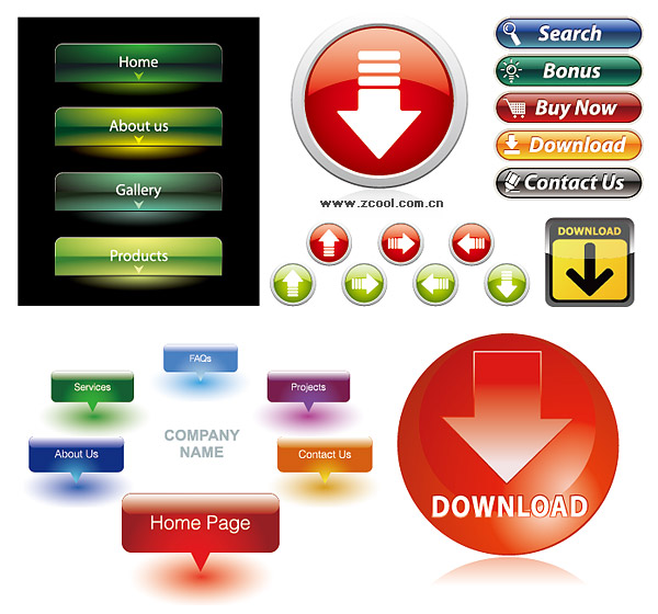 Free Vector Web Icons Buttons