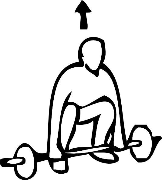 Free Weight Lifting Clip Art Outline