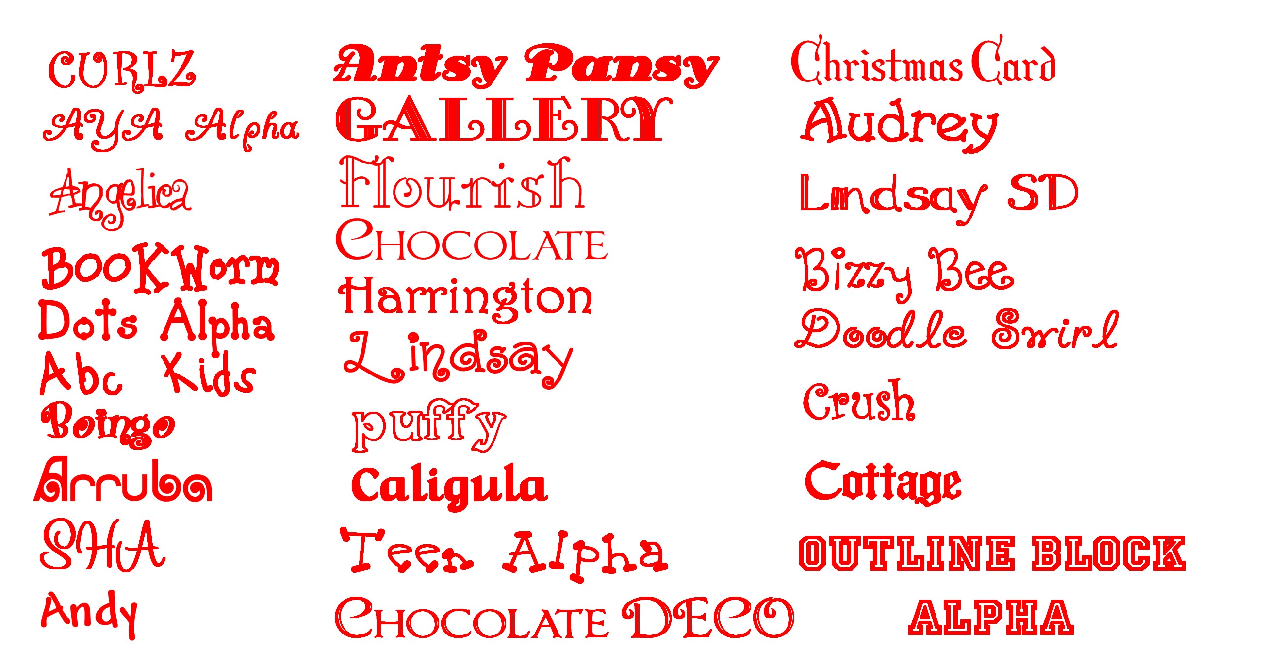 Girly Fonts Alphabet Letters