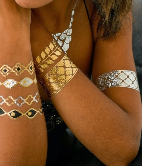 Gold and Silver Temporary Tattoos