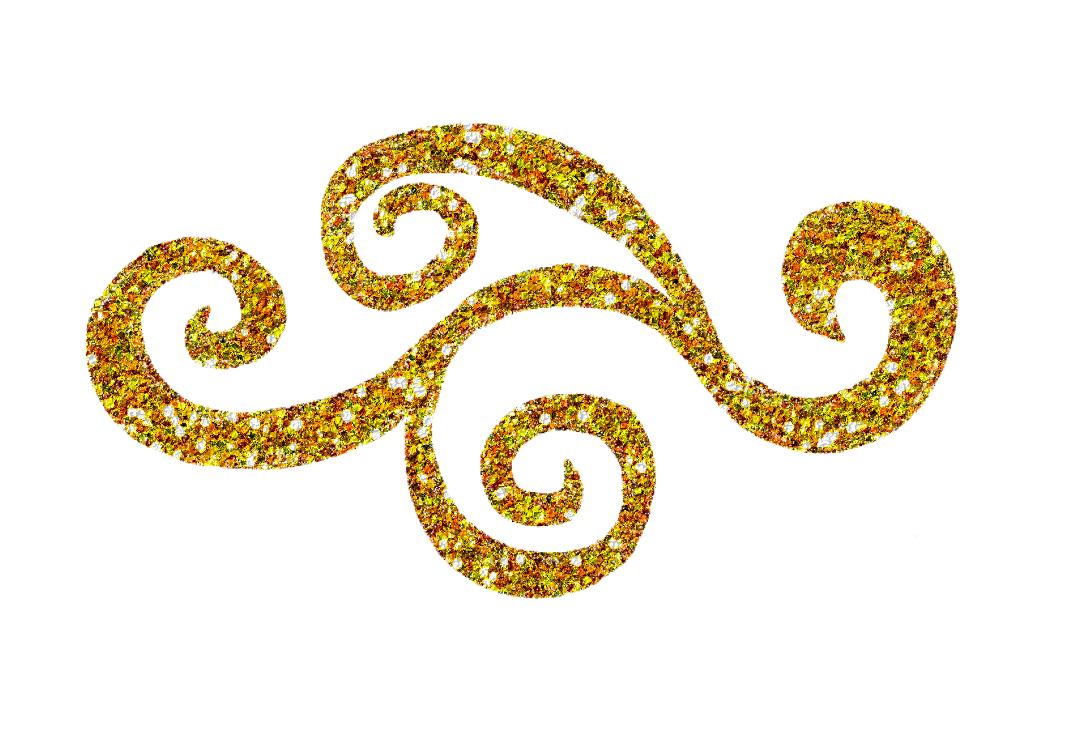 Gold Sparkle Swirl Clip Art
