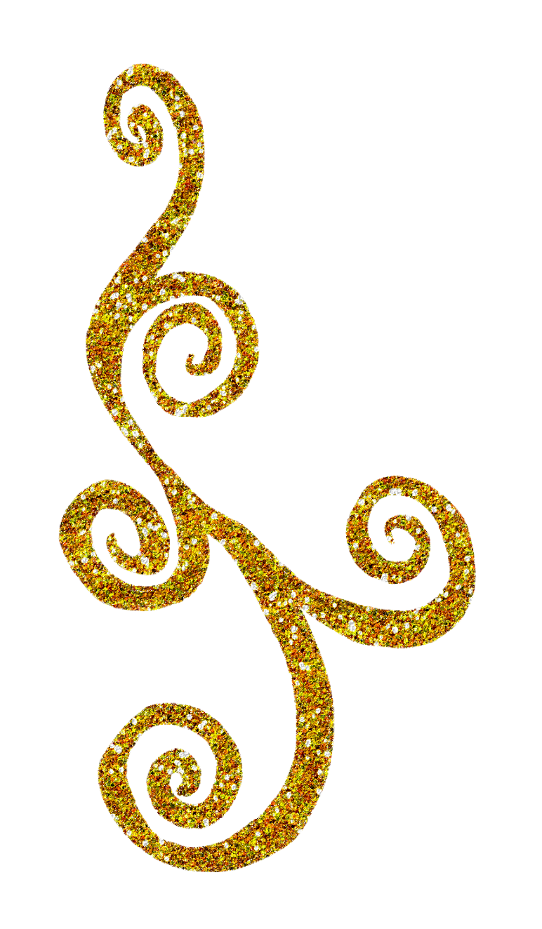 Gold Sparkle Swirl Clip Art