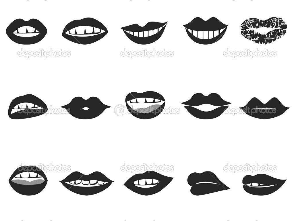 Google Clip Art Black and White Lips