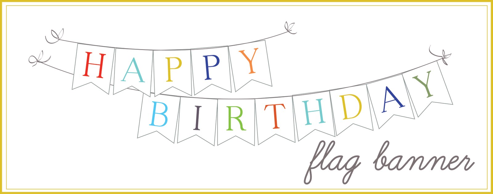 Happy Birthday Flag Banner Template