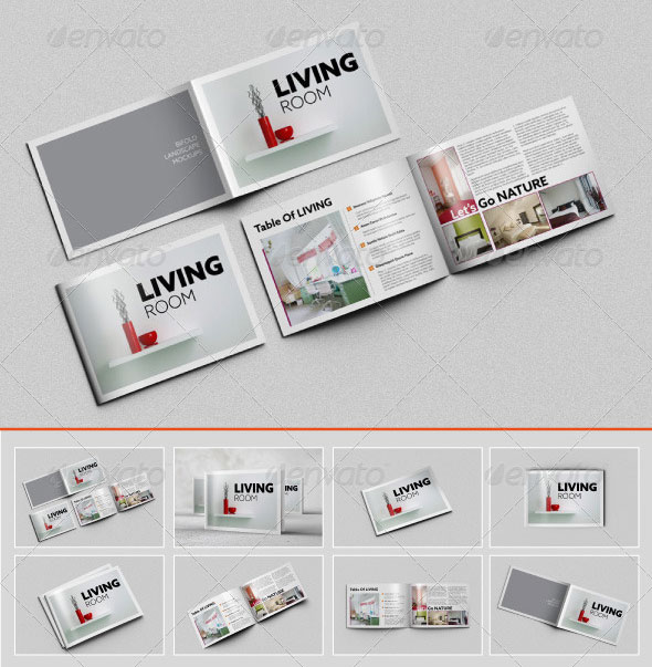 Horizontal Brochure Mockup Free