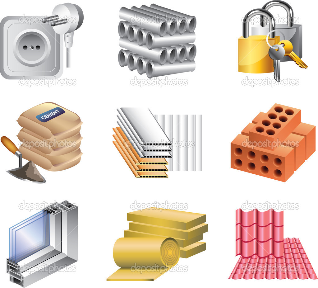 6 Construction Materials Icon Images