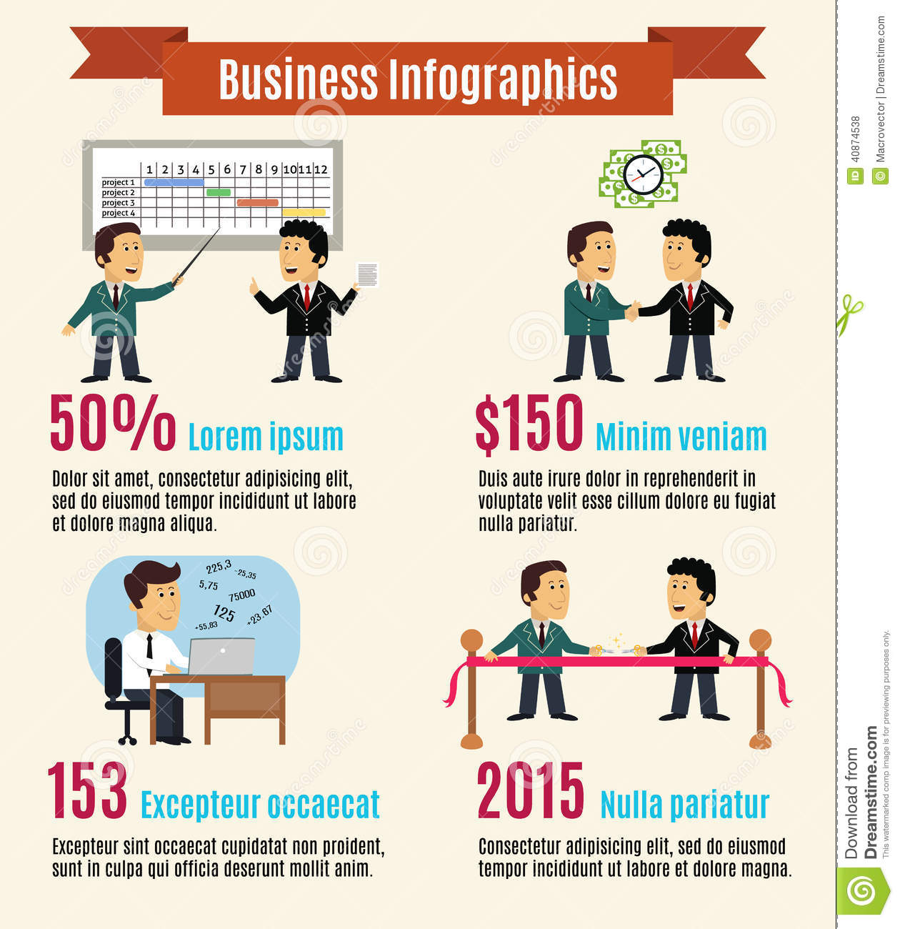 Infographic Vector Business People