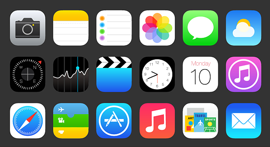 iOS 7 Icons Vector Free