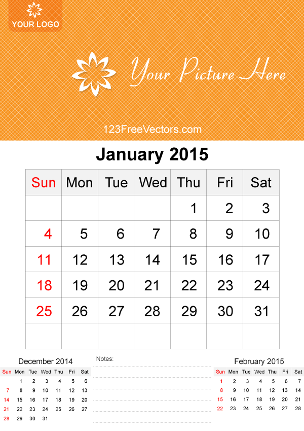 January 2015 Calendar Printable