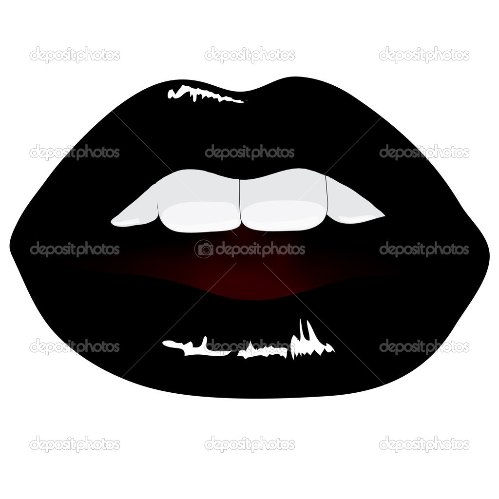 Lips Clip Art Black and White