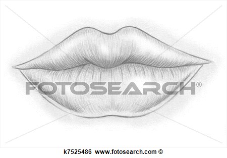 Lips Clip Art Black and White