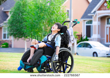 Little Boys in Wheelchair Disabled