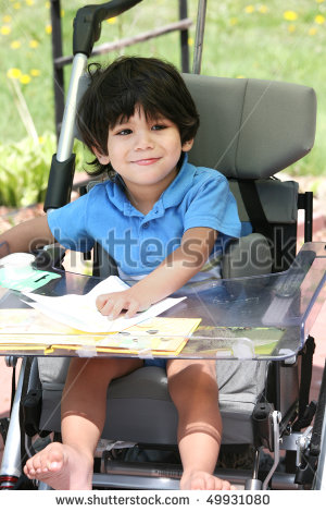 Little Boys in Wheelchair Disabled