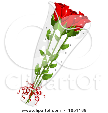Long Stem Red Rose Clip Art