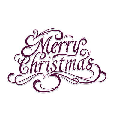 Merry Christmas Calligraphy Clip Art