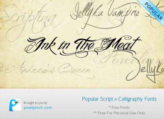 Most Popular Fonts Script Calligraphy