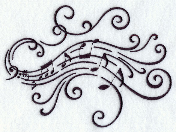 Music Notes Swirl Pattern Design