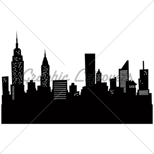 New York City Skyline Silhouette Clip Art
