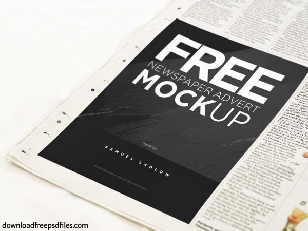 Newspaper PSD Mockup Free Download