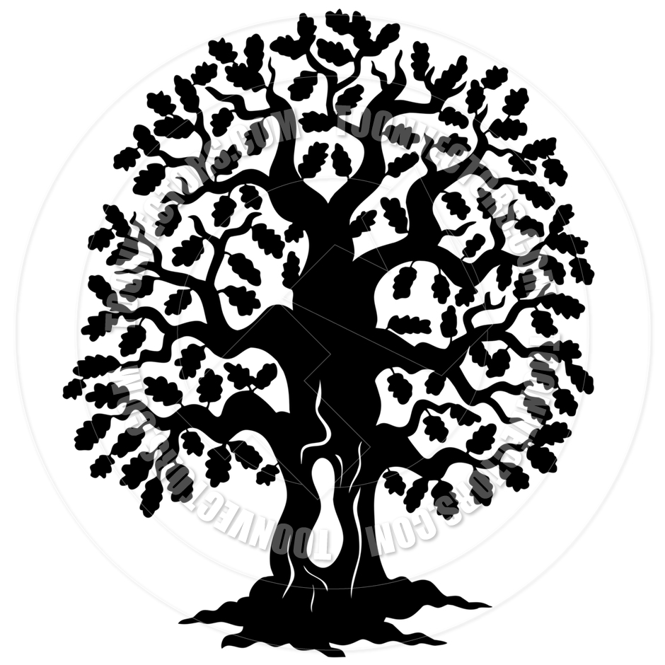 Oak Tree Silhouette Vector