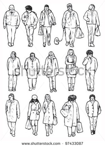 People Walking Illustration
