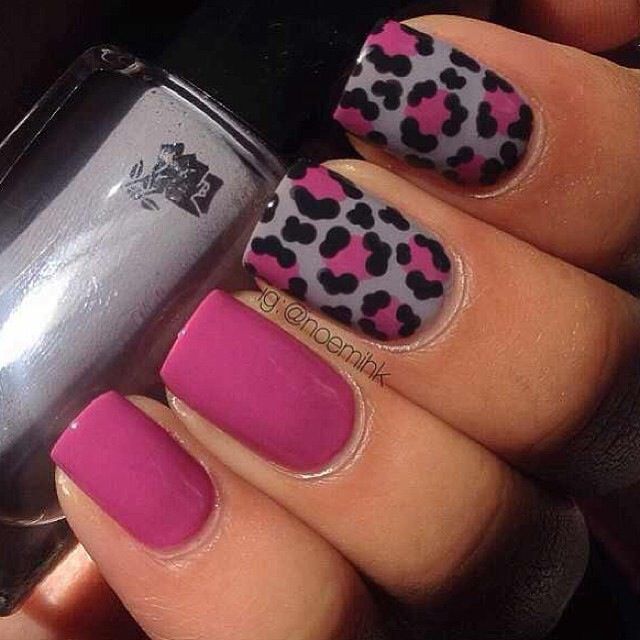 Purple Leopard Nails