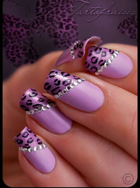 Purple Leopard Print Nail Designs