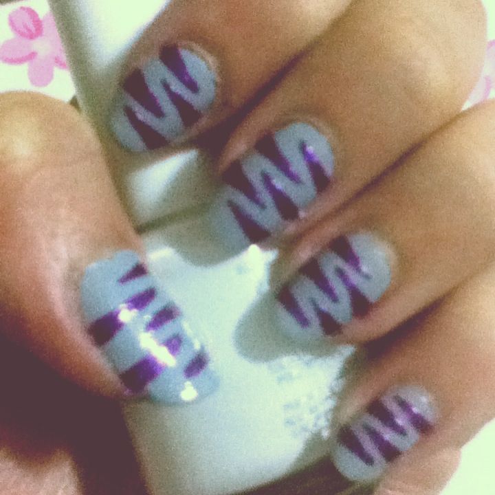 Purple Zebra Nail Design