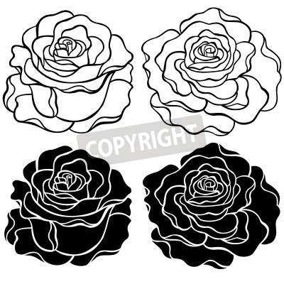 Rose Outline Clip Art