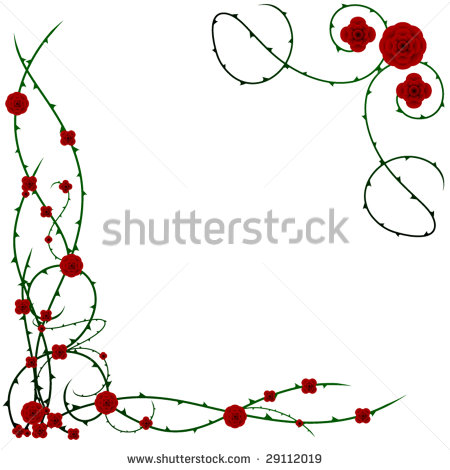 Rose Thorn Border Corner Design