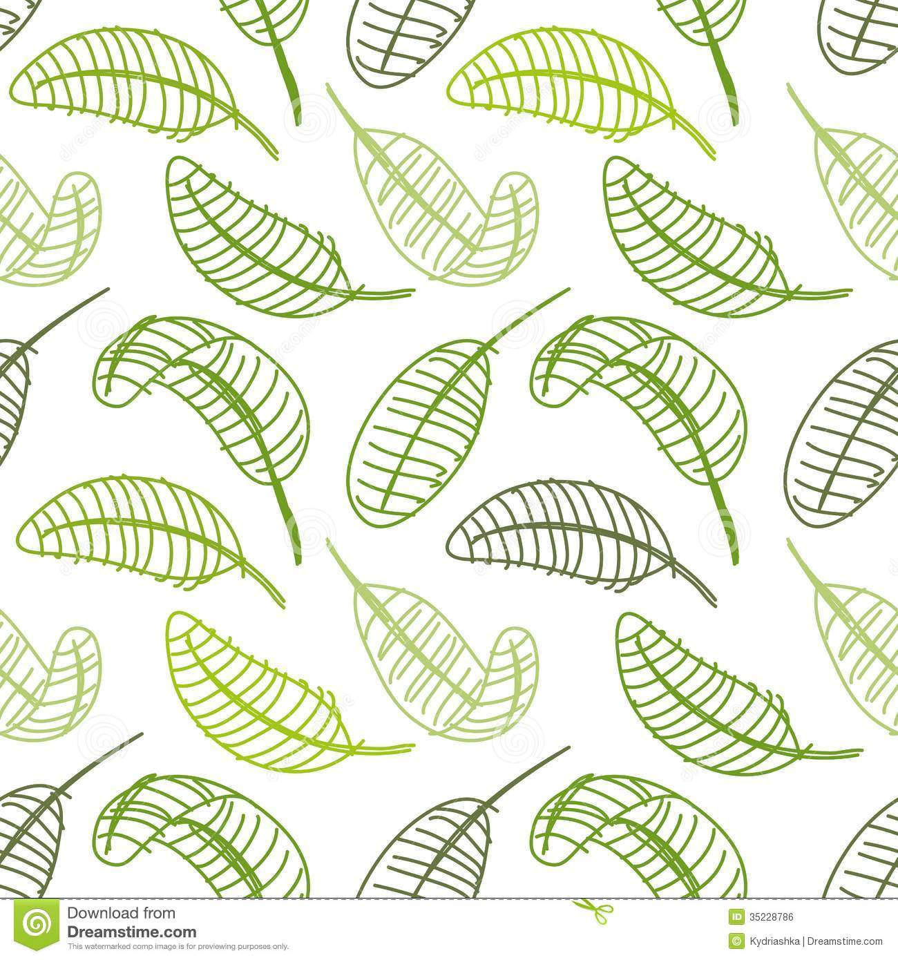 Seamless Pattern Green Leaves