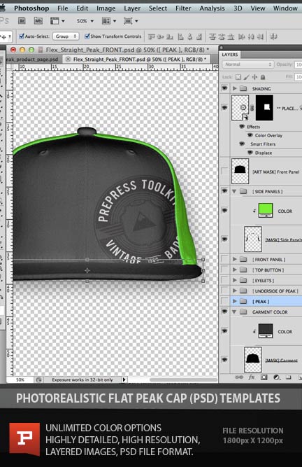 Snapback Hat Template