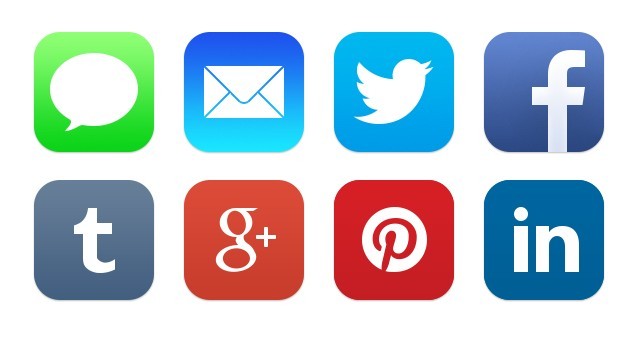 Social Media Icons Facebook Twitter Email