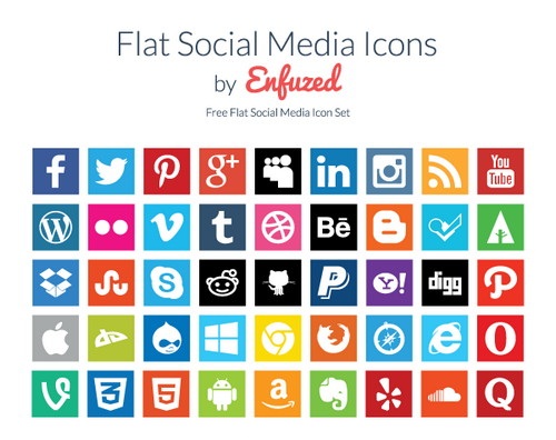 Social Media Icons Flat