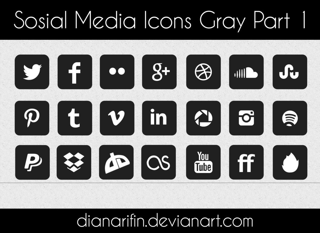 Social Media Icons Gray