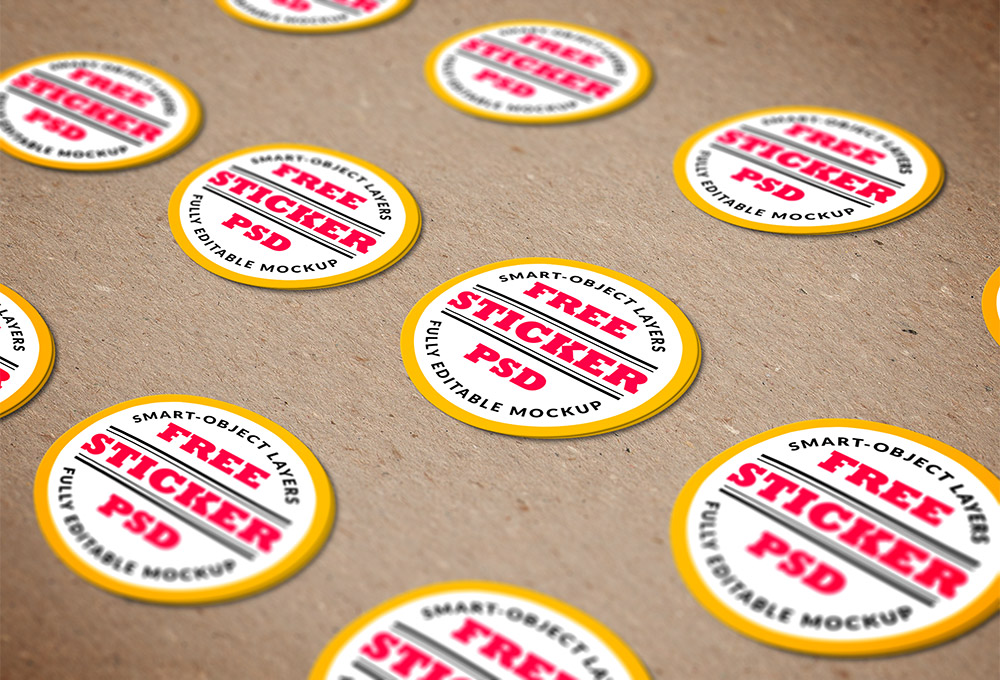 Sticker Mockup PSD Sticker Mockup PSD