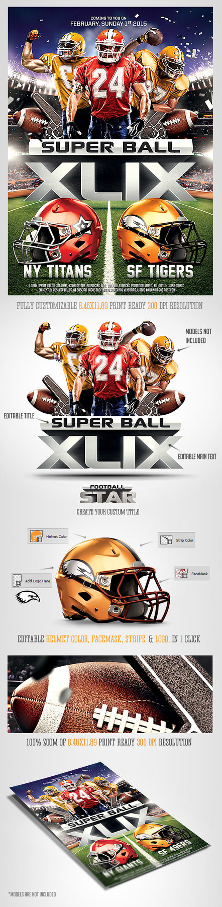 Super Bowl Party Flyer Template