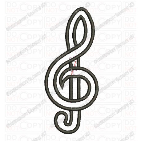 15 Clef Music Note Applique Design Images