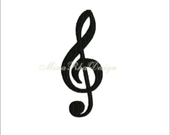 Treble Clef Embroidery Design