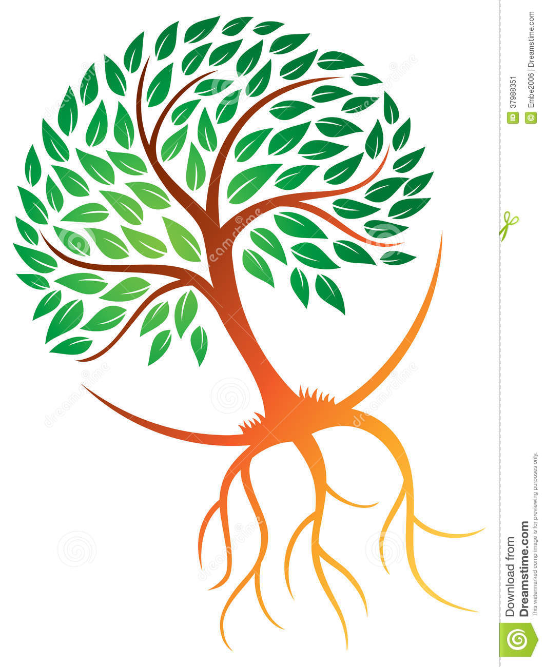 12 Colorful Tree With Roots Graphic Images