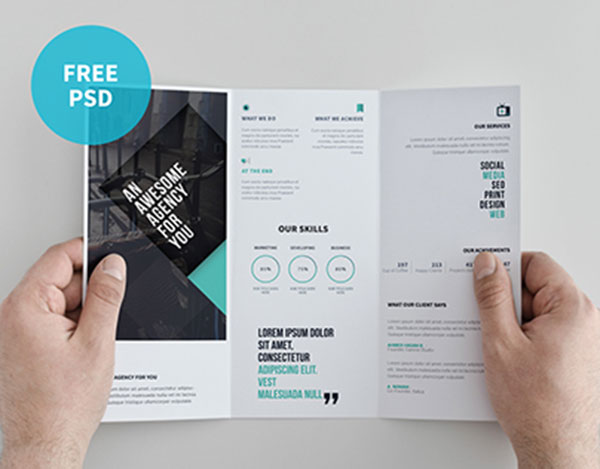 8 Horizontal Brochure Design PSD Images