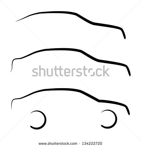 Vector Car Silhouette Outline Vector Car Silhouette Outline
